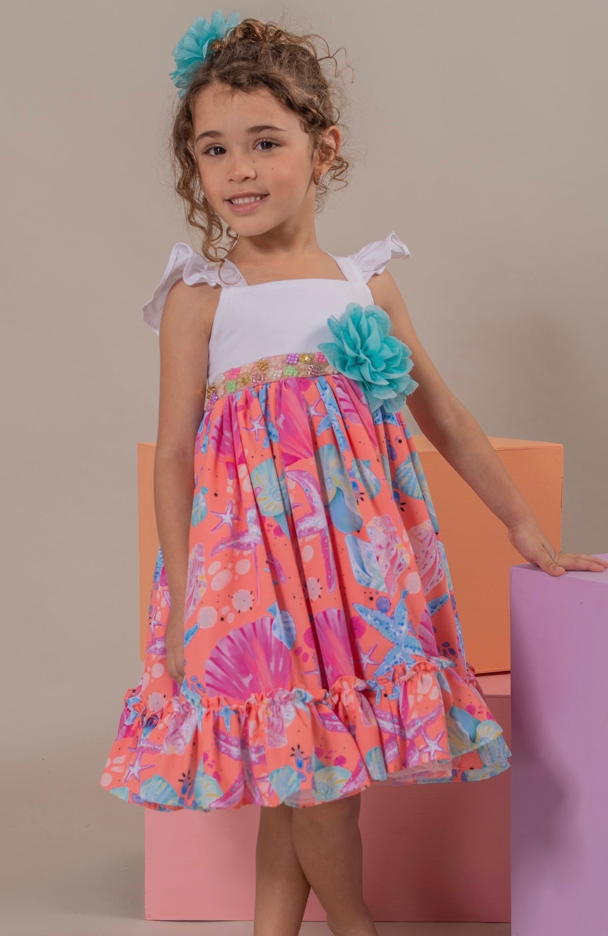 Vestido para Niña Soy Divertida - Mandarina