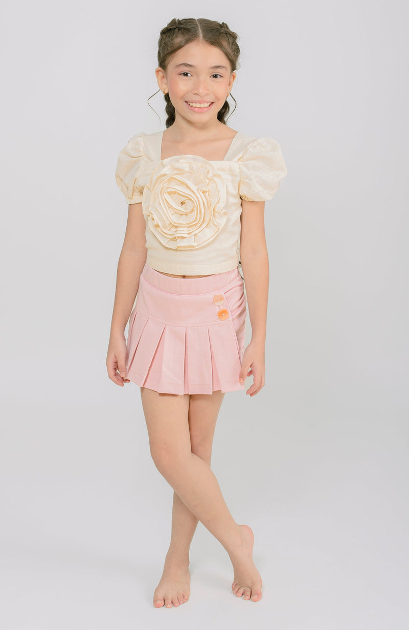 Conjunto Para Niña Falda Short Tesoro Rosa