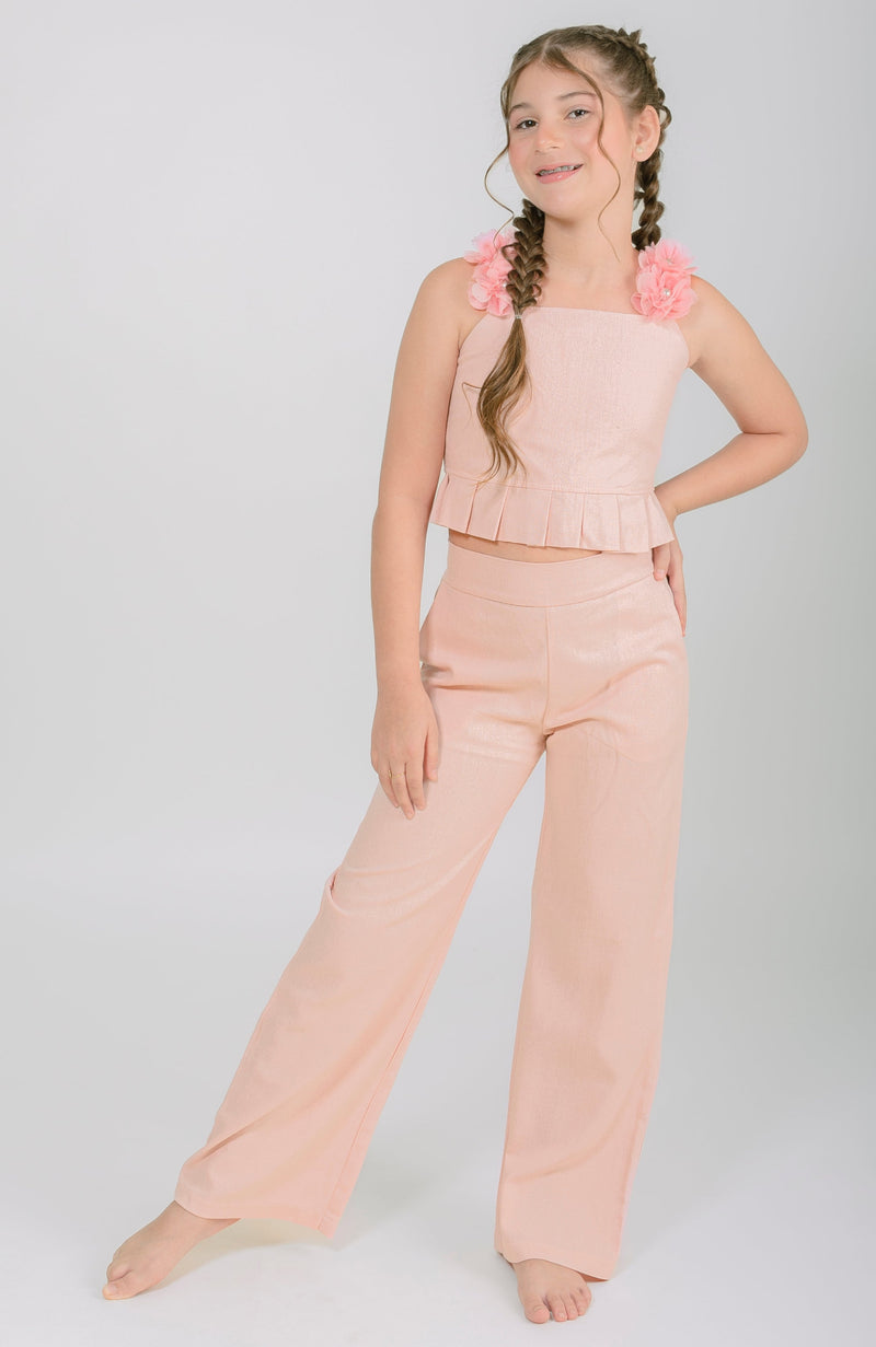 Conjunto Para Niña pantalon Bohemio Rosa