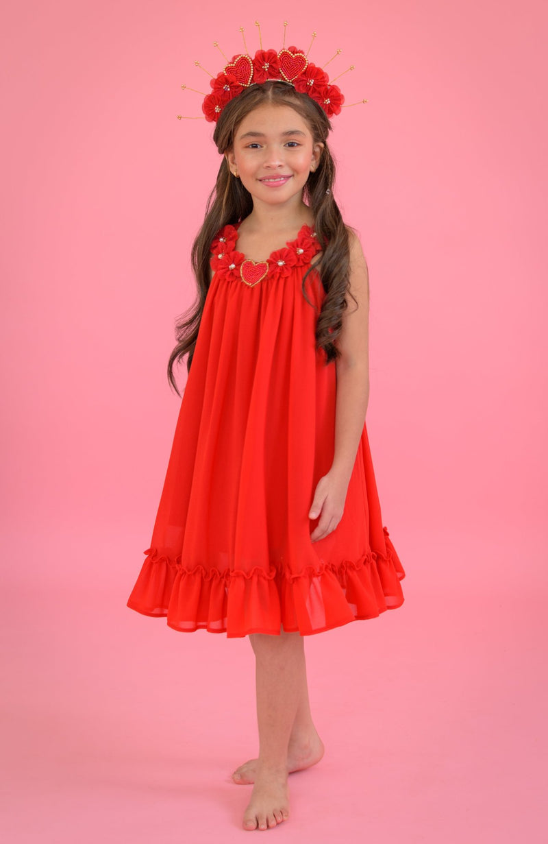 Vestido Para Niña Verdades Rojo