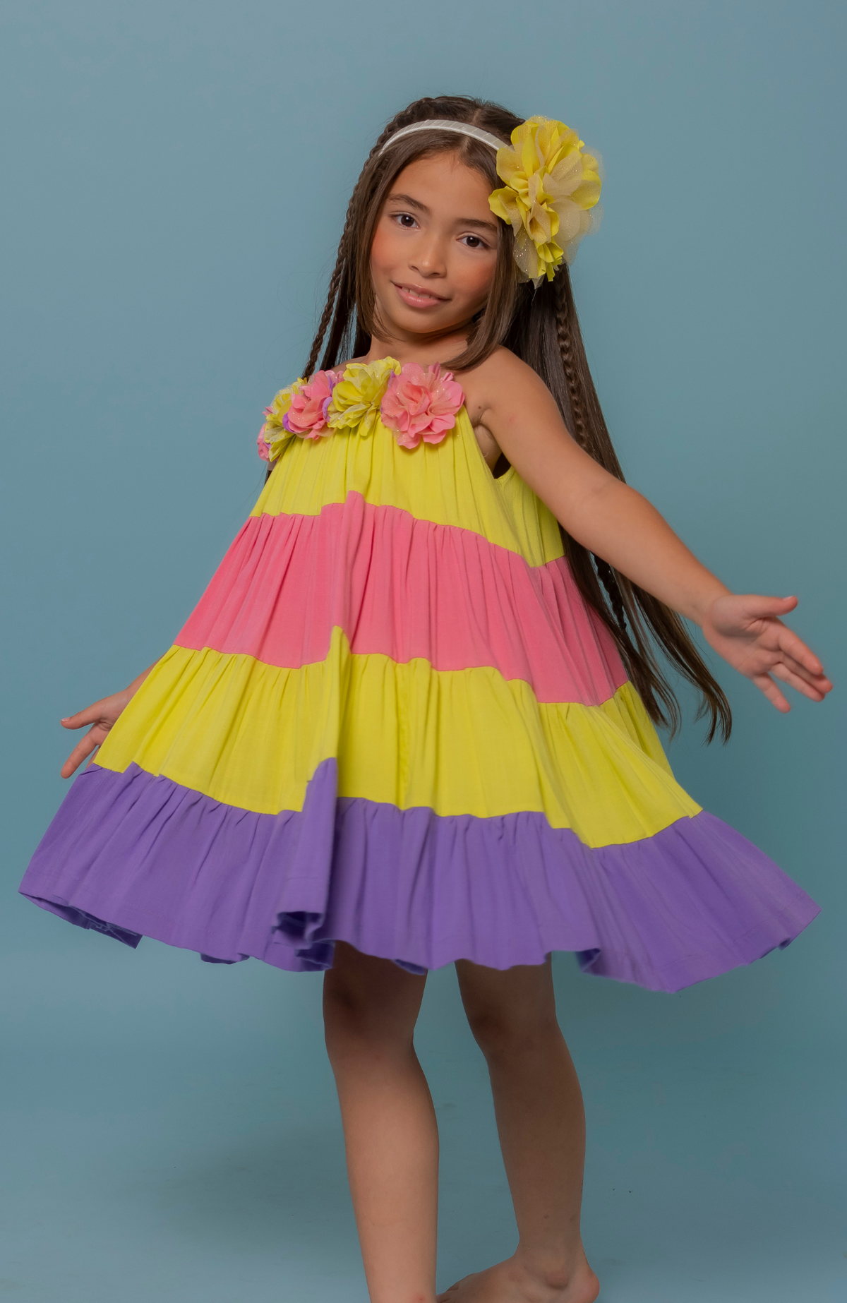 Vestido para Niña Colores – Lilo Couture - Ropa de Diseño para Niñas